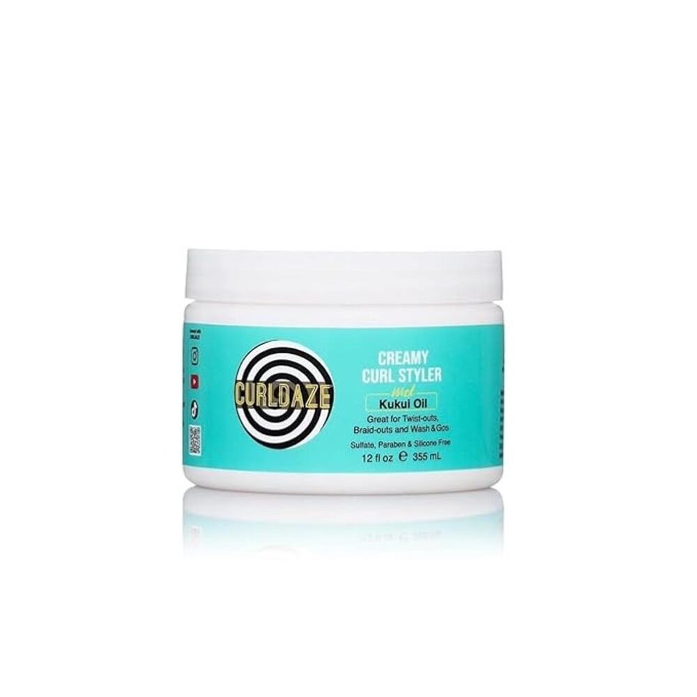 Curldaze Creamy Curl Styler with Kukui Oil, Vitamins A, C, and E. Moisturizing a